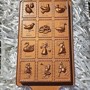 12 Days Of Christmas Bronzed Hvy Aluminum Cast Wall Decor Shortbread Cookie Mold